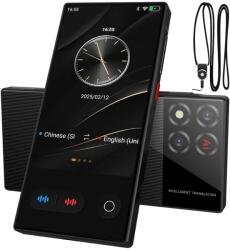  Okosfordító 4 hüvelykes képernyővel, 5MP, WiFi, Bluetooth, AI ChatGPT, hangfordítás 148 nyelven online és 19 offline, fotófordítás flash-szel, érintőképernyő, szöveg, tok mellékelve, fekete