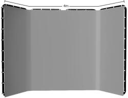  Háttérállvány keret, állítható méret, speciális képernyő, 240x400cm szürke