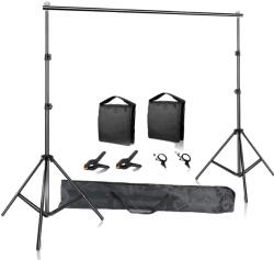  Fotózási háttérállvány, állítható keresztrúd, teleszkópos kialakítás, Új hozzáadása homokzsák, 2, 6x3m