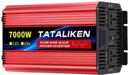  Power Inverter, tiszta szinuszhullám, univerzális aljzat, 12V7000W 220V