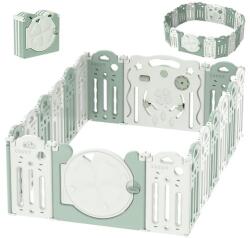  Baby Playpen, összecsukható kialakítás, beltéri és kültéri használat, Zöldfehér
