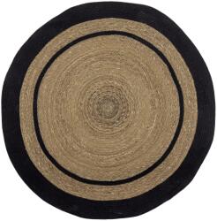 Bloomingville Natúr és Fekete Kör Alakú Szőnyeg 120 cm