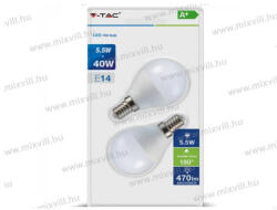 V-TAC SKU-7356 Led lámpa E14 5, 5W gömb 470lm 4000K IP20 200° sugárzási szög 240V bl2 (7356)