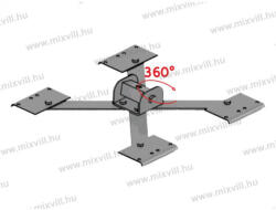 OMU System MGKNS-NP-016 fém talp 400x400mm M16 menettel, felfogórúd tartó 360° állítható (122154)