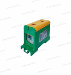 OMU system 1 pólusú zöld-sárga fővezetéki sorkapocs csatlakozókapocs 2x16-95mm2 CU 245A AL 220A Omu system TUK2 (TUK21695PE)