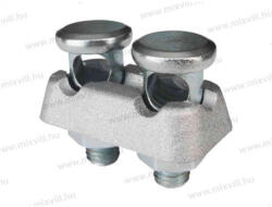 Pollmann MCSK-02 csatlakozókapocs 2x8-10mm köracélhoz alumínium öntvény+ a csavar, anya ónozott acél 2020803 (2020803)