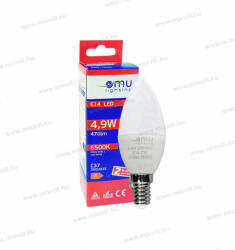 OMU Lighting LED izzó E14 C37 gyertya 4, 9W 470lm 6500K hideg fehér garancia 2 év LBE14C374.94706500 (LBE14C374.94706500)