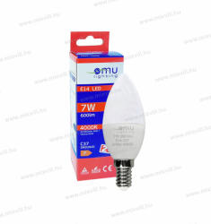 OMU Lighting LED izzó E14 C37 gyertya 7W 600lm 4000K természetes fehér garancia 2 év (LBE14C377.06004000)