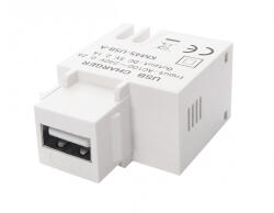 OMU system KM45-USB-A USB töltő keystone modul 2, 1A 5VDC moduláris, szerelvényezhető műanyag csatorn (KM45-USB-A)