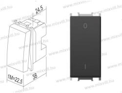 TEM 102 kétpólusú kapcsoló 0-1 fekete 16A 250V 1MSM20SBNT03(15242)