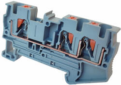 OMU System 3 vezetékes átmenő Push-in sorkapocs 0, 25-4mm2 32A szürke Omu system TPI324L TWIN DIN sín (TPI324L)