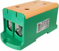OMU system TUK435240PE 35-240mm2 (CU: 425A, AL: 380A) 1 pólus zöld-sárga csatlakozókapocs sorkapocs (TUK435240PE)
