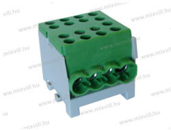 Pollmann FVKO-35/25mm2 1 polus 2x10-35mm2 be-, 6x1, 5-25mm2 leágazó, fővezetéki kapocs zöld 2080185 (2080185)