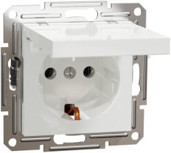 Schneider Electric EPH3170121 ASFORA 2+F aljzat csapfedeles dugalj fehér keret nélkül (EPH3170121)