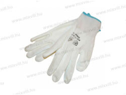Extol 865103 Kötött kesztyű fehér nylon, XL-es méret, 10' poliuretánba mártott teny. és ujjhegy. , gu (865103)