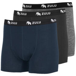 Zulu Merino 160 4in 3-pack férfi boxer XL / fekete