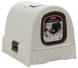 Keter Pet Life rattan hatású fiókos macskatoalett, krém, szagszűrővel (45897)