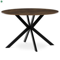 Artium Kerek étkezőasztal öregtölgy színben. 120x75 cm. Mdf Asztallap, Fém váz