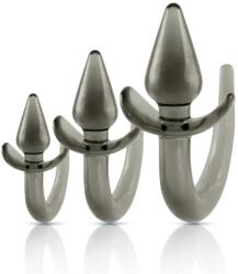 Anál plug szett farokkal 3 db-os Black Axinite 3 In 1 Anal Plug Kit Set with Tail Design