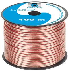 Cabletech Hangfal kábel méterre transzparens réz-alumínium CCA 2x0, 75mm2 ár/méter (KAB0356)