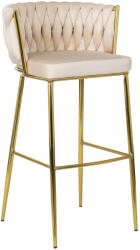 Klubfotel Bárszék FLORES krémszínű bársony/ arany lábak