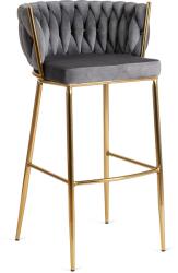 Klubfotel Bárszék FLORES szürke bársony/ arany lábak