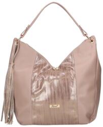 Karen világosbarna erezett / arany művelúr hullám mintás női rostbőr válltáska 2479ce-renia