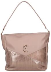 Karen világosbarna erezett / arany művelúr hullám mintás / bronz női rostbőr válltáska 9510ce-feliks