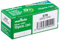 Murata muRata (Sony) 379 SR521SW 1, 55V Ezüst Oxid óraelem (muRata-Sony-379)