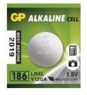 GP Batteries 186 AG12/LR43/B1386/V12GA 1, 5V Alkaline gombelem (GP-186-10BP)