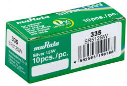 Murata muRata (Sony) 335 SR512SW 1, 55V Ezüst Oxid óraelem (muRata-Sony-335)