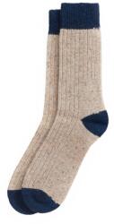 Barbour Houghton Socks - Stone/Navy - M
