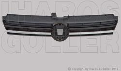 VW Golf VII 2016-2019 - Hűtődíszrács szaténfekete, krómléccel