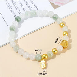 Dollcini Jáde Kristálykarkötő - Feng Shui Szerencseékszer - Fehér jade bambusz (440104)