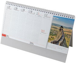 REALSYSTEM Asztali naptár képes REALSYSTEM álló fehér lapos Magyarország 2026 (7991-99) - papir-bolt