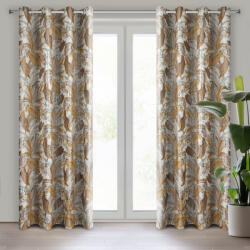 Takoy Puha bársony sötétítő függöny ADEL ezüst díszítésű levélmintával 140 x 250 cm