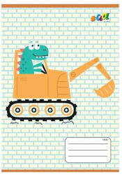  Állatos COOL BY VICTORIA Markolós Dinó 1. osztályos vonalas füzet (A5/14-32) (COR_2025_ISVFC47_d)