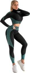  Leggings és Top Szettben - Fekete/Zöld/XL