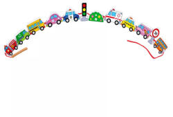 Viga Toys Fűzőcske dobozban - járműves (3444)