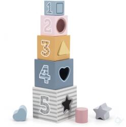 Viga Toys Formabedobós bábel-torony (számokkal és állatmintákkal) (6048)