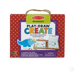 Melissa & Doug Kreatív játék, Letörölhető rajzoló és mágneses játékkészlet, dínók