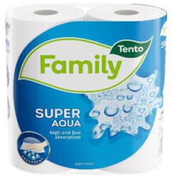 TENTO Kéztörlő, tekercses, 2 rétegű, TENTO "Family Super Aqua", fehér (229438/218144)