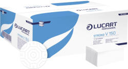 LUCART Kéztörlő 2 rétegű V hajtogatású 100 % cellulóz 190 lap/cs 20 cs/karton Lucart Strong V2.25_863051 hófehér (863051)
