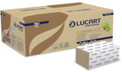 LUCART Kéztörlő, V2 hajtogatott, 2 rétegű, 190 lap, Havanna, LUCART, "EcoNatural (863044)
