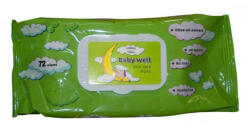 Well Done Nedves törlőkendő 72 lap/csomag Baby Well Oliva (10020099) - bestoffice