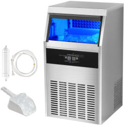 VEVOR Ipari jégkockakészítő gép 47 kg/nap, 15 kg tárolókapacitás szabadon álló jégkészítő (QSYYTSFBZBJQ9PS5DV2)