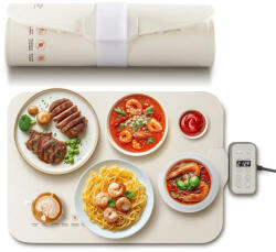 VEVOR Elektromos melegítő tálca 50x35 cm összetekerhető szilikon felülettel, bézs színben (DZKJRGBZN500K8YEUV2)