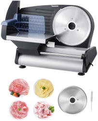 VEVOR Szeletelőgép ø190 mm recés tárcsa 180W fekete Háztartási elektromos kenyér és felvágott szeletelő (DRQPJ180WSDPGJYA2V2)