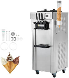 VEVOR Professzionális fagylalkészítő három ízesítésű kereskedelmi fagyigép 21-31 l/óra kapacitással (ZLSRBQLJSKWCTQWMZV2)
