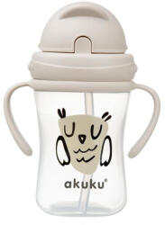 AKUKU Tanulópohár Szívószálas, bagoly minta (300 ml/db) - babybear